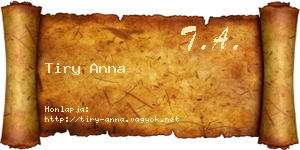 Tiry Anna névjegykártya